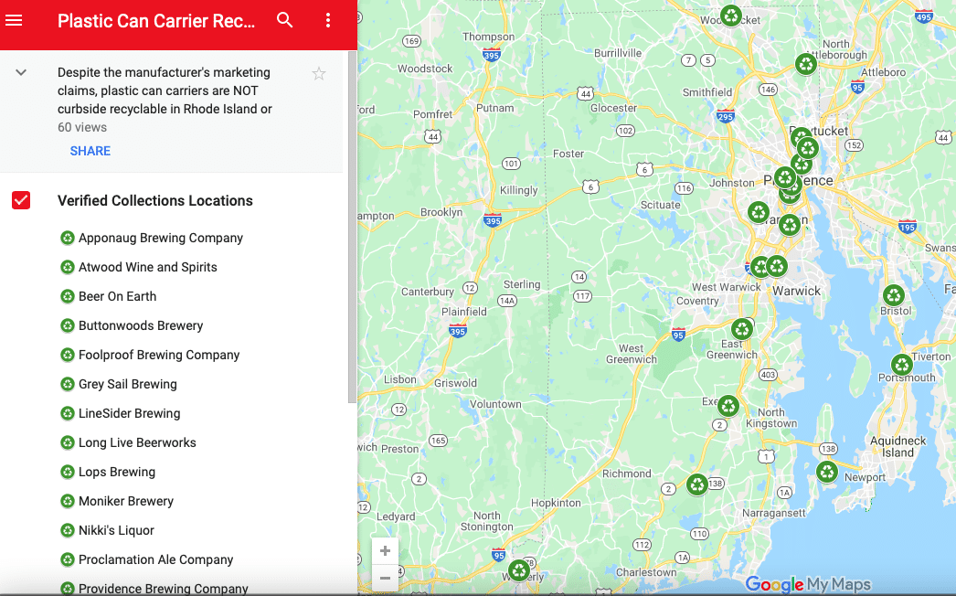 New Interactive Map Helps Craft Beer Drinkers Recycle Plastic Can Carriers in Rhode Island