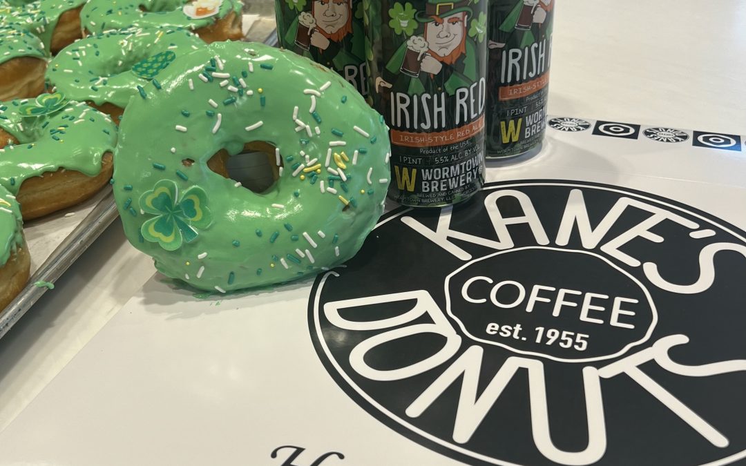 Kane’s Donuts Announces Limited-Edition St. Patrick’s Day Donut with Wormtown Brewery’s Irish Red